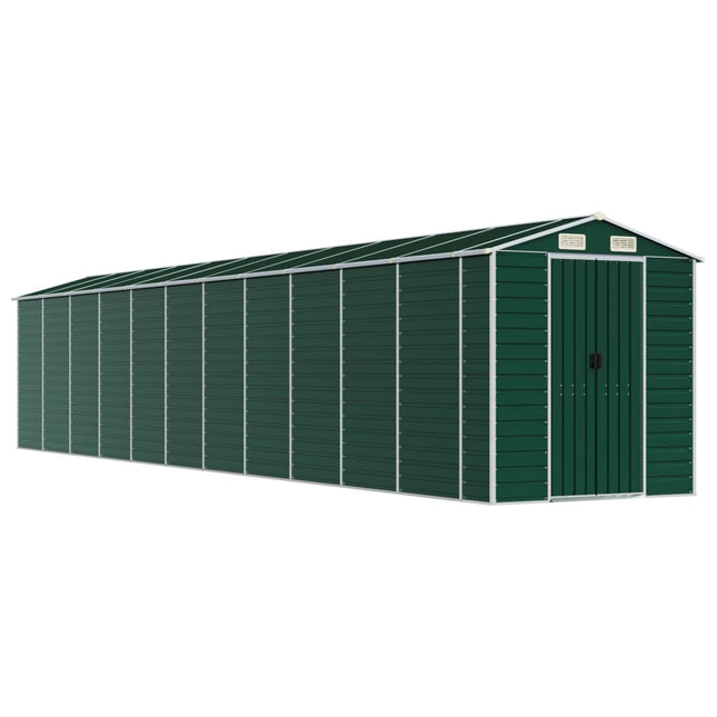 Capanno da Giardino Verde 191x980x198 cm in Acciaio Zincato