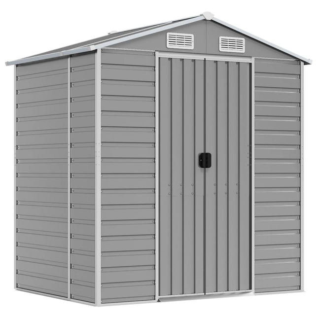 Capanno da Giardino Grigio Chiaro 191x130x198cm Acciaio Zincato