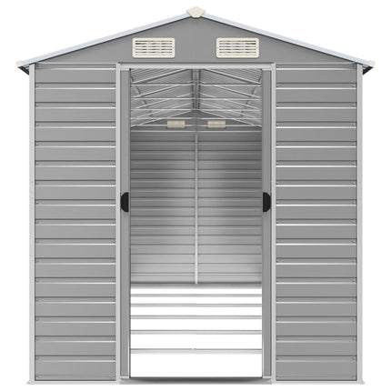 Capanno da Giardino Grigio Chiaro 191x555x198cm Acciaio Zincato