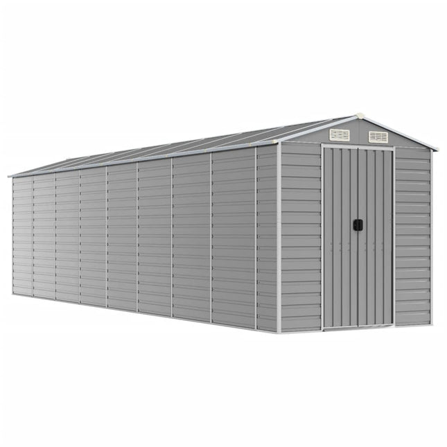 Capanno da Giardino Grigio Chiaro 191x725x198cm Acciaio Zincato