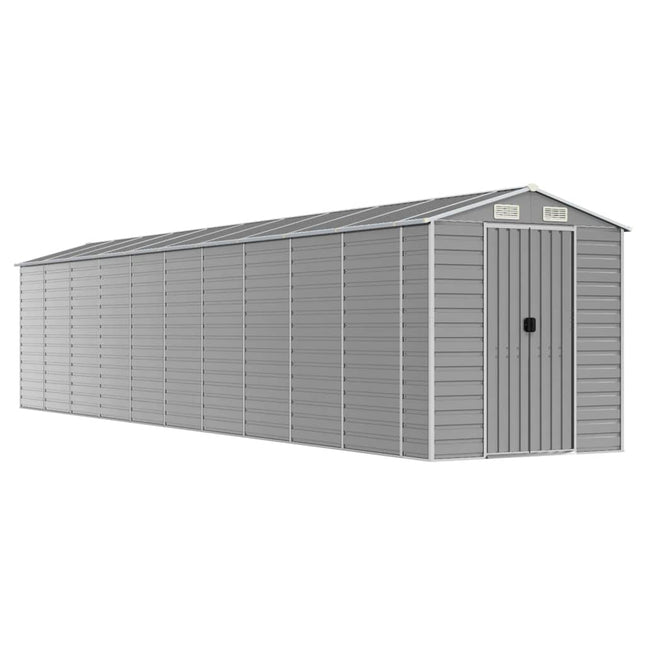 Capanno da Giardino Grigio Chiaro 191x895x198cm Acciaio Zincato