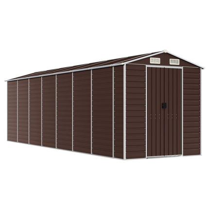 Capanno da Giardino Marrone 191x640x198 cm in Acciaio Zincato