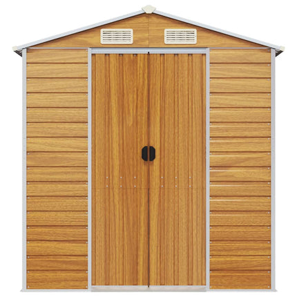 Capanno Giardino Marrone Chiaro 191x640x198cm Acciaio Zincato