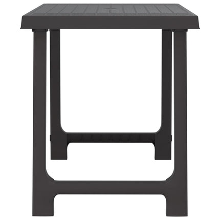 Tavolo da Campeggio Antracite 79x56x64cm in PP Aspetto in Legno