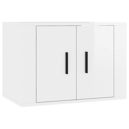 Mobili Porta TV a Parete 2 pz Bianco Lucido 57x34,5x40 cm