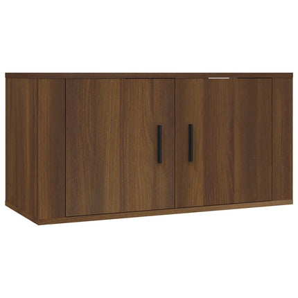 Mobili Porta TV a Parete 2 pz Rovere Marrone 80x34,5x40 cm