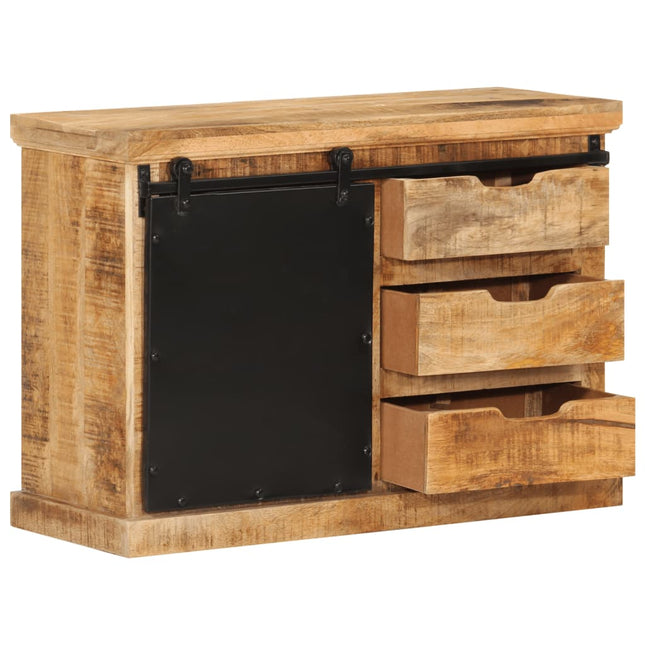 Credenza 80x30x55 cm in Legno Grezzo Massello di Mango
