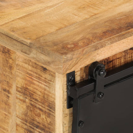 Credenza 80x30x55 cm in Legno Grezzo Massello di Mango