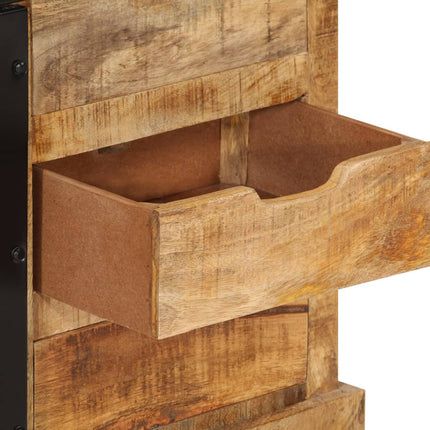 Credenza 80x30x55 cm in Legno Grezzo Massello di Mango