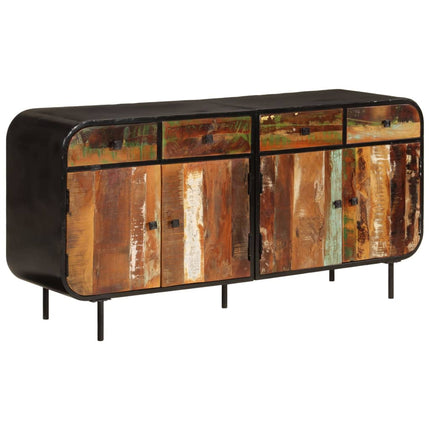 Credenza 140x35x70 cm in Legno Massello di Recupero e Metallo