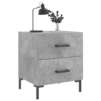 Comodini 2 pz Grigio Cemento 40x35x47,5 cm in Legno Multistrato