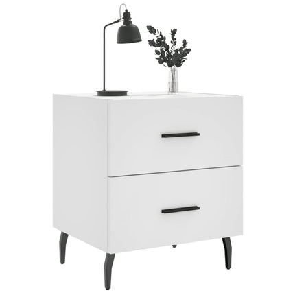 Comodini 2 pz Bianchi 40x35x47,5 cm in Legno Multistrato