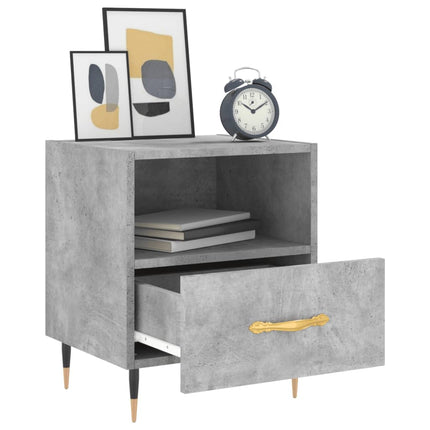 Comodini 2 pz Grigio Cemento 40x35x47,5 cm in Legno Multistrato