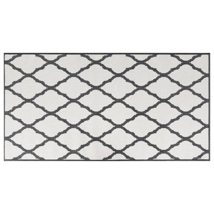Tappeto da Esterno Grigio e Bianco 80x150 cm Design Reversibile