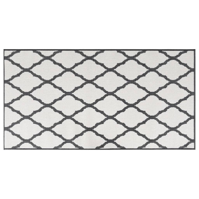 Tappeto da Esterno Grigio e Bianco 80x150 cm Design Reversibile