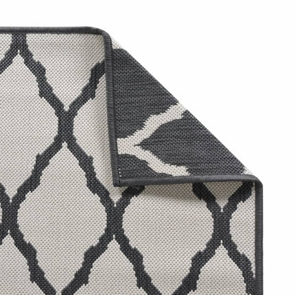 Tappeto da Esterno Grigio e Bianco 80x150 cm Design Reversibile