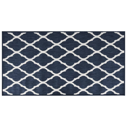 Tappeto da Esterno Navy e Bianco 80x150 cm Design Reversibile