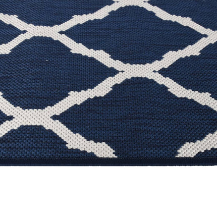 Tappeto da Esterno Navy e Bianco 80x150 cm Design Reversibile