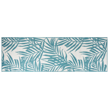 Tappeto da Esterno Aqua e Bianco 80x250 cm Design Reversibile