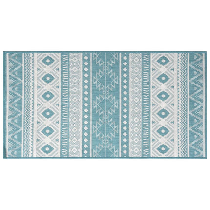 Tappeto da Esterno Aqua e Bianco 80x150 cm Design Reversibile
