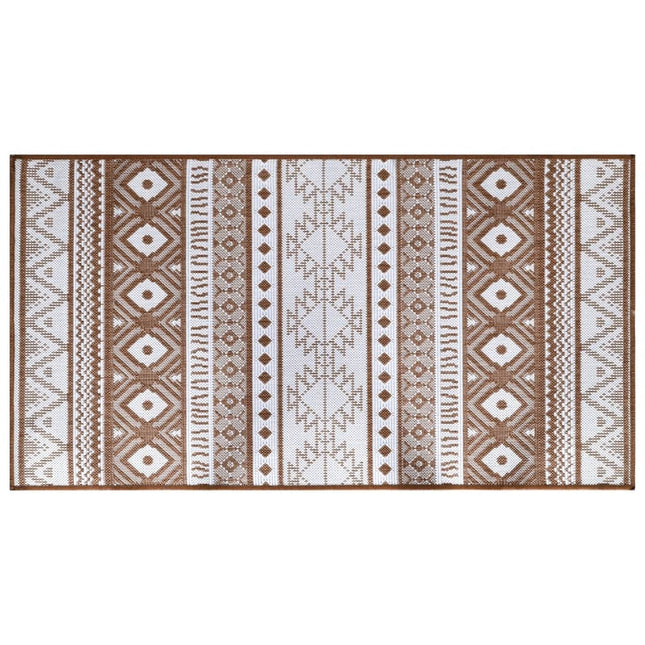 Tappeto da Esterno Marrone e Bianco 80x150 cm Reversibile