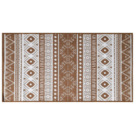 Tappeto da Esterno Marrone e Bianco 80x150 cm Reversibile