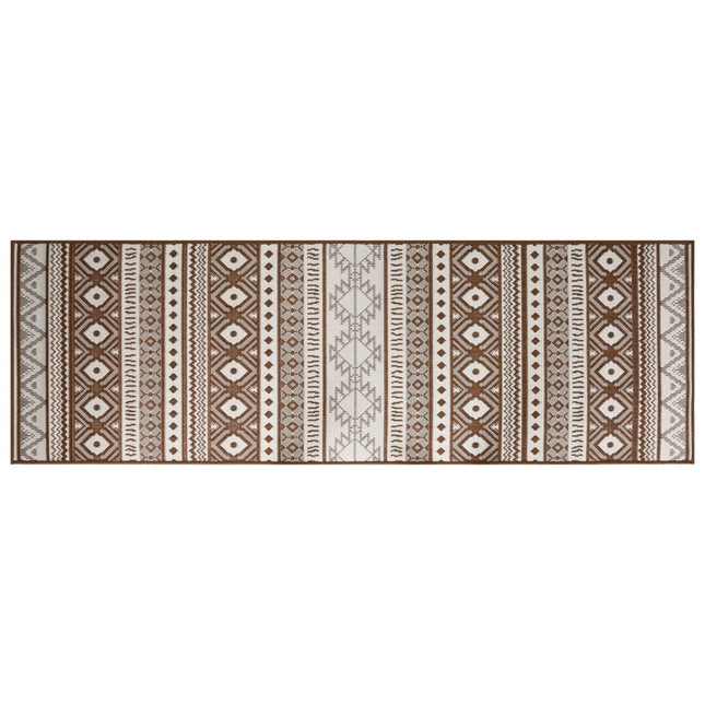 Tappeto da Esterno Marrone e Bianco 80x250 cm Reversibile