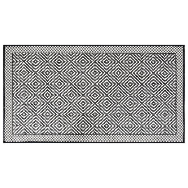 Tappeto da Esterno Grigio e Bianco 80x150 cm Design Reversibile