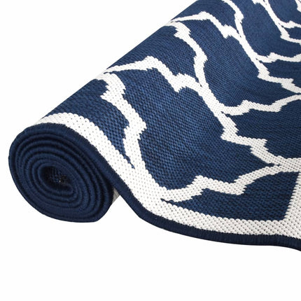 Tappeto da Esterno Navy e Bianco 80x150 cm Design Reversibile