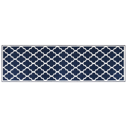 Tappeto da Esterno Navy e Bianco 80x250 cm Design Reversibile