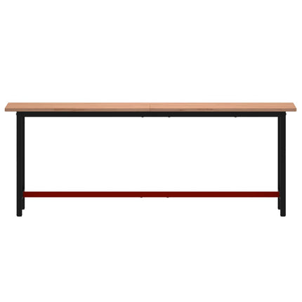 Banco da Lavoro 220x55x81,5 cm Legno Massello Faggio e Metallo