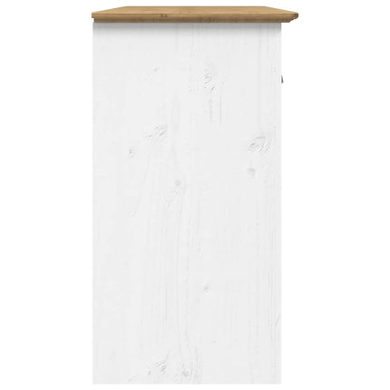 Credenza BODO 115,5x44x80 cm Legno Massello Pino Bianco Marrone