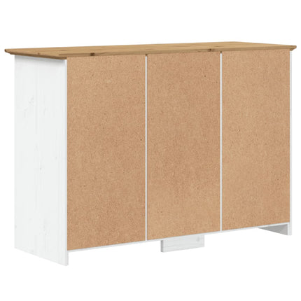 Credenza BODO 115,5x44x80 cm Legno Massello Pino Bianco Marrone