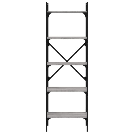 Libreria Grigio Sonoma 5 Ripiani 56x31,5x174 cm Multistrato