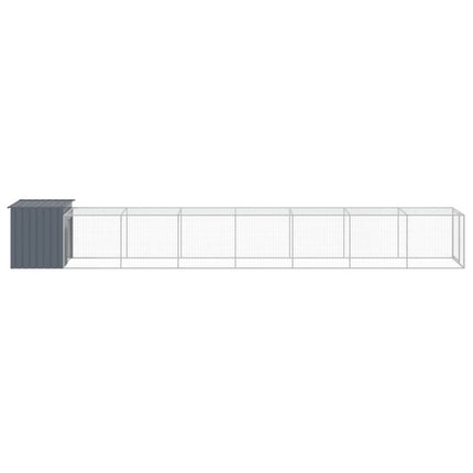 Pollaio con Area Corsa Antracite 110x813x110 cm Acciaio Zincato