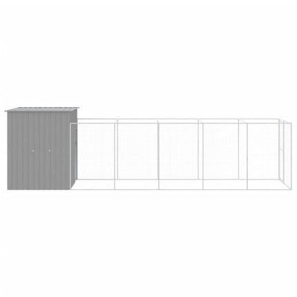 Casetta Cani Corsa Grigio Chiaro 165x659x181 cm Acciaio Zincato