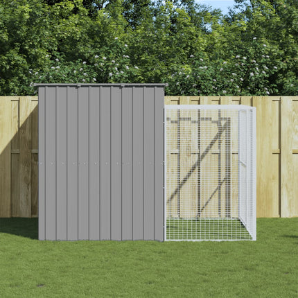 Casetta Cani Corsa Grigio Chiaro 214x253x181 cm Acciaio Zincato