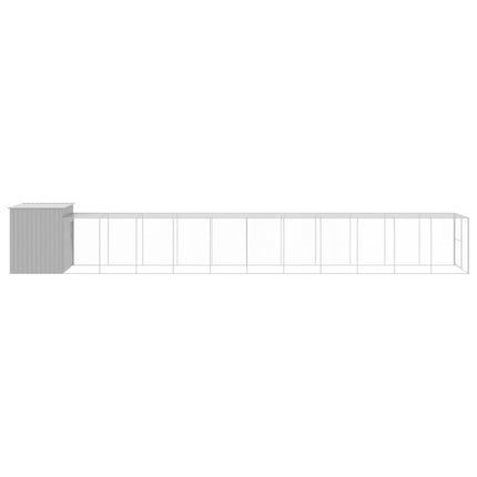 Casetta Cani Corsa Grigio Chiaro 214x1273x181cm Acciaio Zincato
