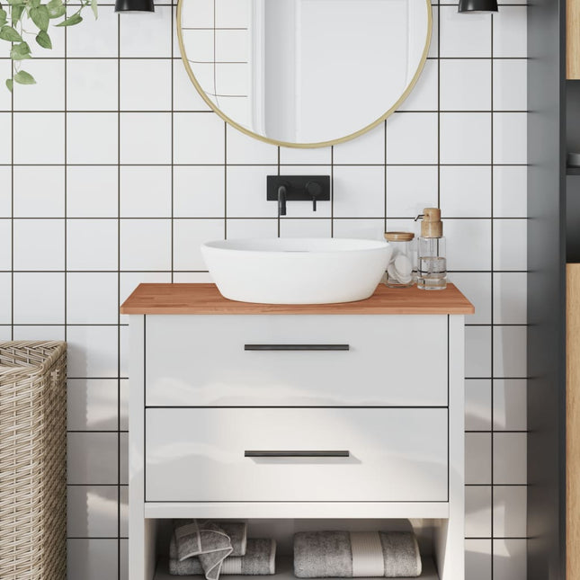 Piano Bagno 80x40x1,5 cm Legno Massello di Faggio