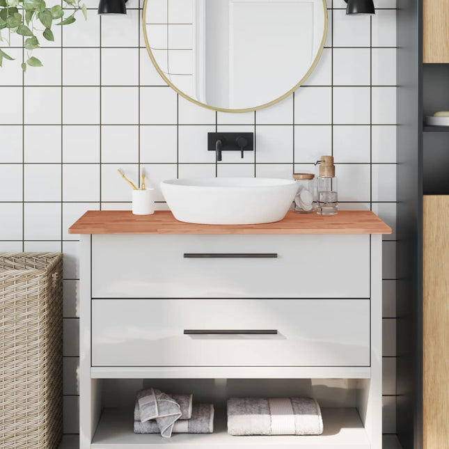 Piano Bagno 100x60x1,5 cm in Legno Massello di Faggio