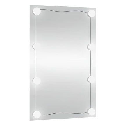 Specchio da Parete con Luci LED 40x60 cm Vetro Rettangolare