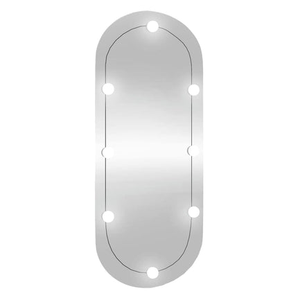 Specchio da Parete con Luci LED 40x90 cm Vetro Ovale