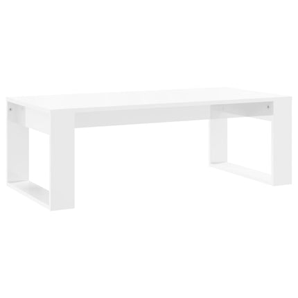 Tavolino da Salotto Bianco Lucido 102x50x35cm Legno Multistrato