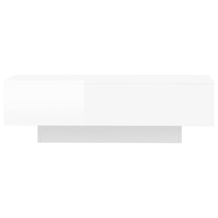 Tavolino Salotto Bianco Lucido 100x49,5x31 cm Legno Multistrato