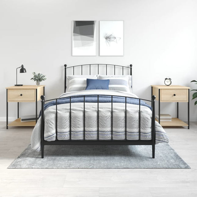 Comodini 2 pz Rovere Sonoma 44x45x58 cm in Legno Multistrato
