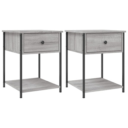 Comodini 2 pz Grigio Sonoma 44x45x58 cm in Legno Multistrato