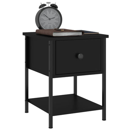 Comodini 2 pz Neri 34x35,5x45 cm in Legno Multistrato