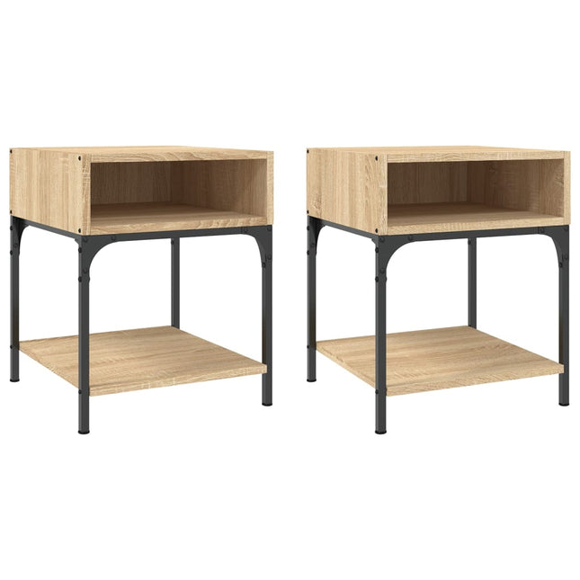 Comodini 2 pz Rovere Sonoma 40x41x50 cm in Legno Multistrato