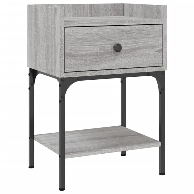 Comodino Grigio Sonoma 40,5x31x60 cm in Legno Multistrato