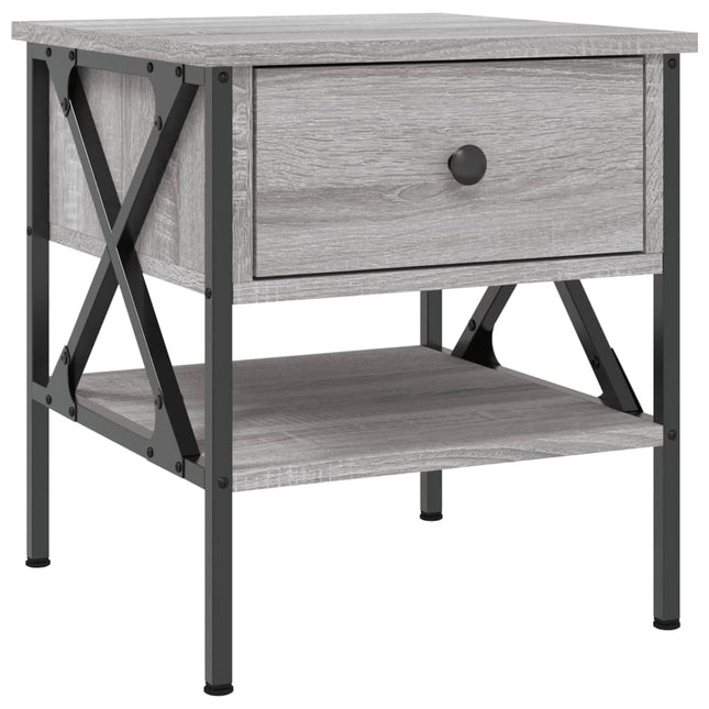 Comodino Grigio Sonoma 40x42x45 cm in Legno Multistrato